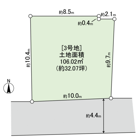 東中条町 土地 3号地 地形図 東中条町 土地 3号地 地形図
