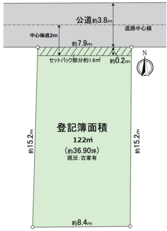 宝塚市雲雀丘3丁目 古家付土地 地形図 宝塚市雲雀丘3丁目 古家付土地 地形図