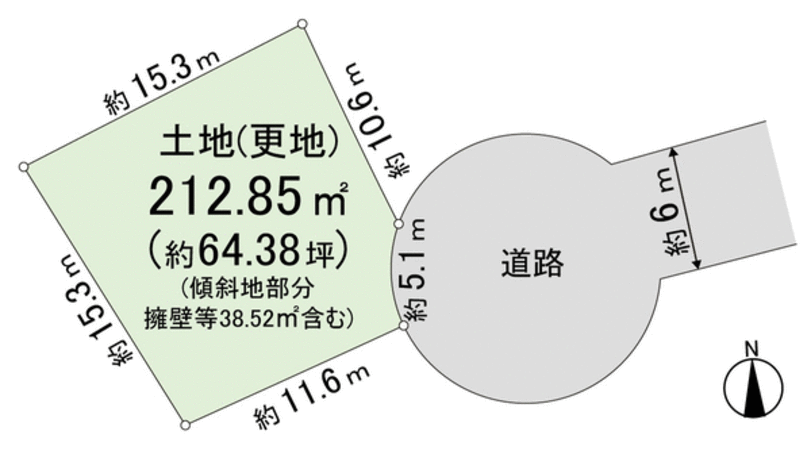 奈良市六条西2丁目 地形図 奈良市六条西2丁目 地形図