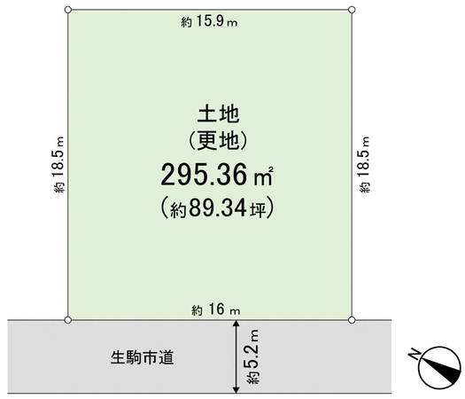 生駒市東生駒2丁目 地形図 生駒市東生駒2丁目 地形図