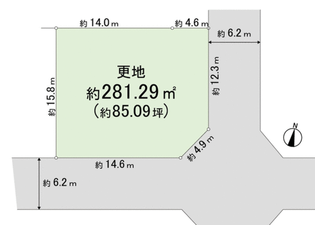 奈良市帝塚山南3丁目 土地 地形図 奈良市帝塚山南3丁目 土地 地形図
