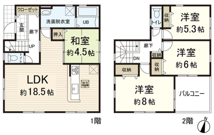 奈良市あやめ池北3丁目 新築 間取り 奈良市あやめ池北3丁目 新築 間取り
