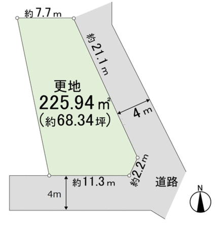 奈良市あやめ池南8丁目2-57の東側 地形図 奈良市あやめ池南8丁目2-57の東側 地形図