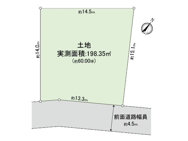 奈良市富雄北2丁目 地形図 奈良市富雄北2丁目 地形図