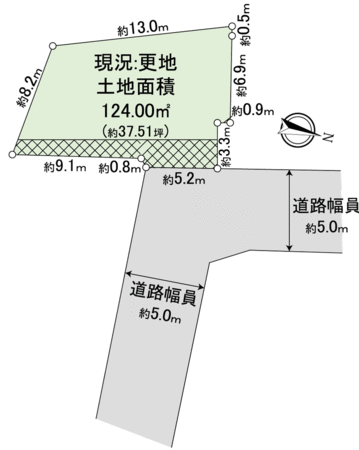 枚方市北中振1丁目 地形図 枚方市北中振1丁目 地形図