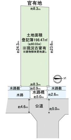 西京区桂坤町 地形図 西京区桂坤町 地形図