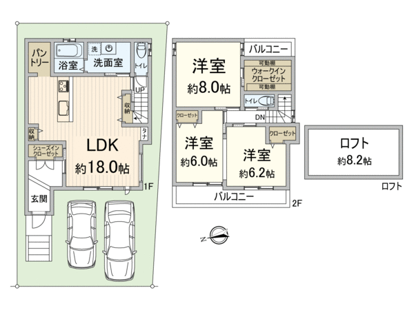 長岡京市神足 1号地 間取り 長岡京市神足 1号地 間取り