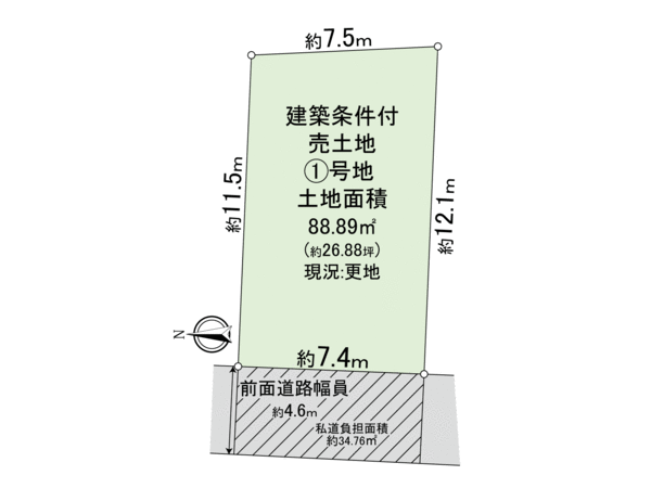 向日市寺戸町小佃 1号地 地形図 向日市寺戸町小佃 1号地 地形図