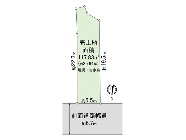 西京区大枝沓掛町 2号地 地形図 西京区大枝沓掛町 2号地 地形図