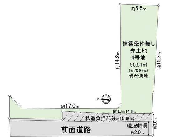 西京区樫原下ノ町 4号地 地形図 西京区樫原下ノ町 4号地 地形図