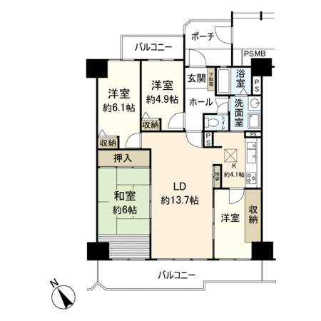 星和プラネタウン千里南 第1期B棟 間取り 星和プラネタウン千里南 第1期B棟 間取り