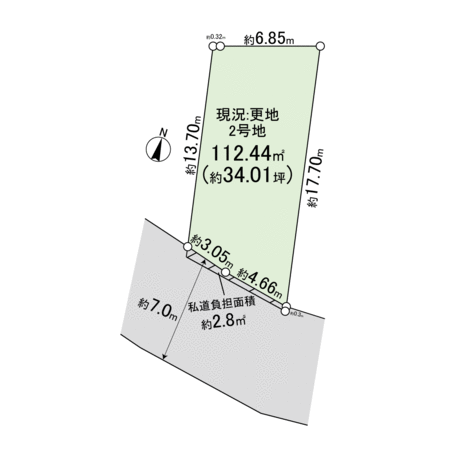 吹田市山手町二丁目 2号地 地形図 吹田市山手町二丁目 2号地 地形図