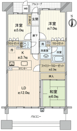 城東中央アインス 間取り 城東中央アインス 間取り