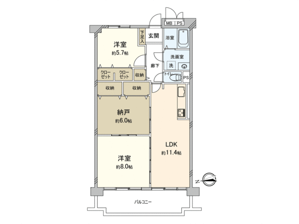 すみれ橋第1コーポ 1号棟 間取り すみれ橋第1コーポ 1号棟 間取り