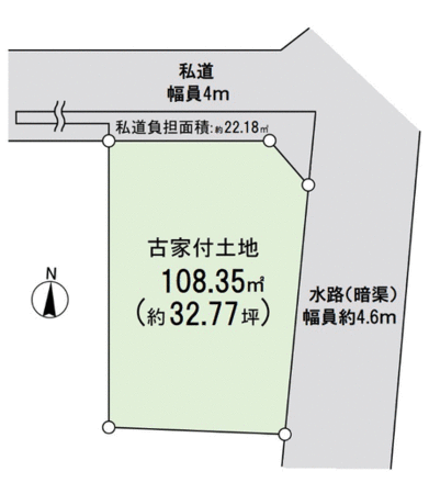 伊丹市安堂寺町4丁目 古家付土地 地形図 伊丹市安堂寺町4丁目 古家付土地 地形図