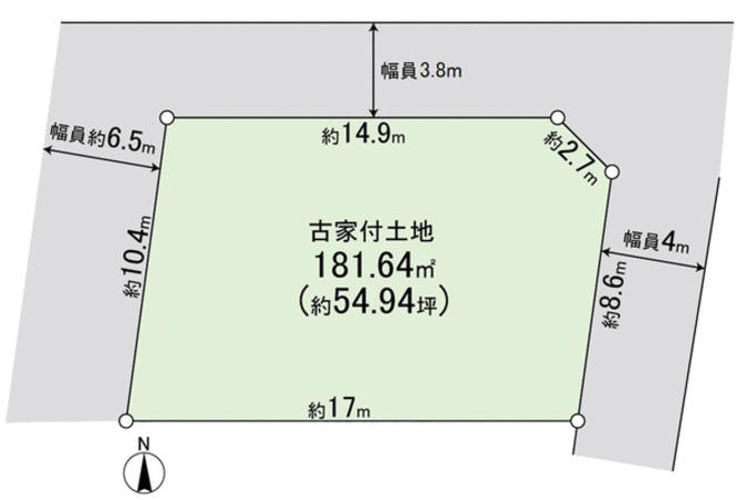 尼崎市東園田町6丁目 古家付土地 地形図 尼崎市東園田町6丁目 古家付土地 地形図