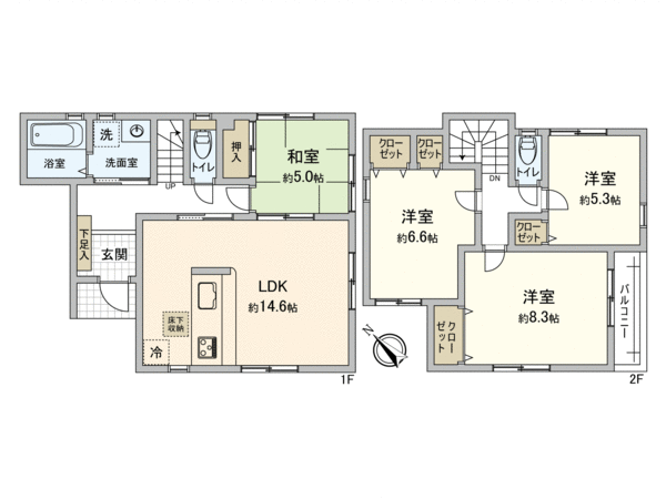 浜甲子園2丁目新築戸建 2号棟 間取り 浜甲子園2丁目新築戸建 2号棟 間取り