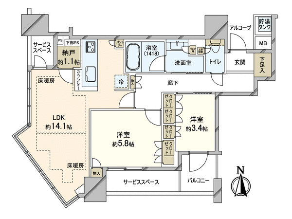パークタワー北浜 間取り パークタワー北浜 間取り