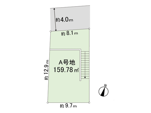 吹田市尺谷 A号地 地形図 吹田市尺谷 A号地 地形図