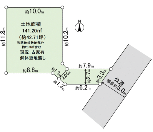 富松町3丁目土地 地形図 富松町3丁目土地 地形図