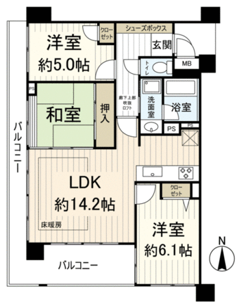 パレ立花アンソレイユ 間取り パレ立花アンソレイユ 間取り