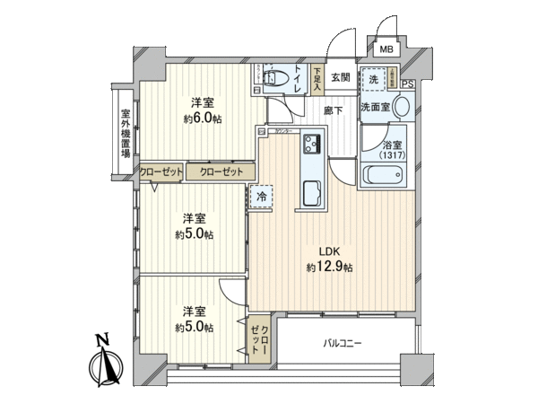 ダイアパレス谷町アクティブシティ 間取り ダイアパレス谷町アクティブシティ 間取り