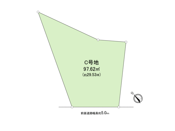 宇治市広野町寺山 C号地【建築条件無土地】 地形図 宇治市広野町寺山 C号地【建築条件無土地】 地形図