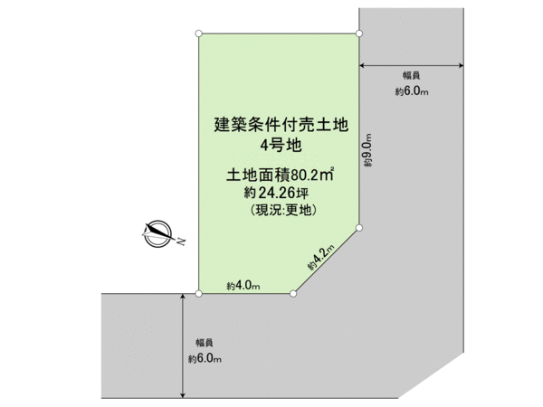 伏見区羽束師志水町4号地【建築条件付売土地】 地形図 伏見区羽束師志水町4号地【建築条件付売土地】 地形図