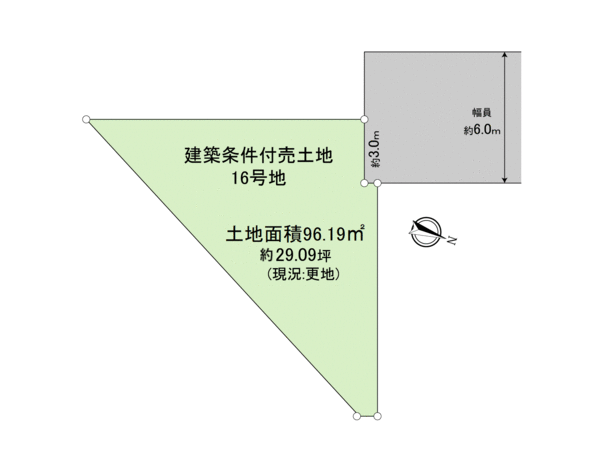 伏見区羽束師志水町16号地【建築条件付売土地】 地形図 伏見区羽束師志水町16号地【建築条件付売土地】 地形図