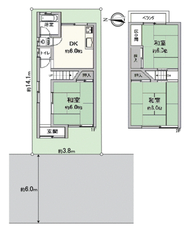 伏見区横大路貴船 一戸建 間取り 伏見区横大路貴船 一戸建 間取り