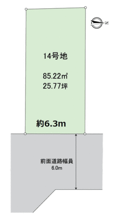 伏見区久我森の宮町 建築条件付土地〈14号地〉 地形図 伏見区久我森の宮町 建築条件付土地〈14号地〉 地形図
