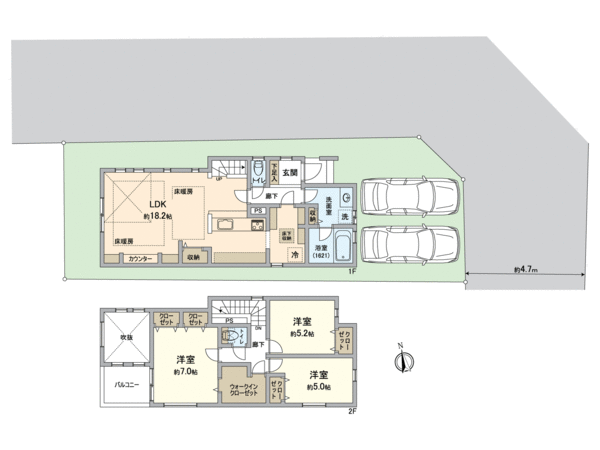 伏見区深草大亀谷金森出雲町 新築一戸建 間取り 伏見区深草大亀谷金森出雲町 新築一戸建 間取り