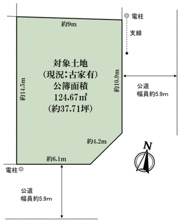 伏見区日野岡西町【建築条件付き宅地】 地形図 伏見区日野岡西町【建築条件付き宅地】 地形図