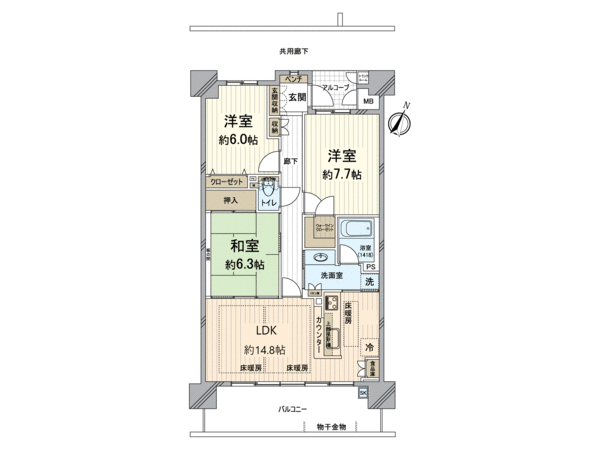 リバーガーデン福島 NORTH WING 間取り リバーガーデン福島 NORTH WING 間取り