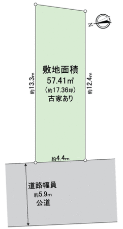 堺市北区金岡町 古家あり土地 地形図 堺市北区金岡町 古家あり土地 地形図