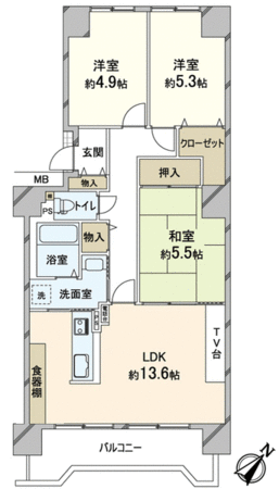 藤和さやまハイタウン B棟 間取り 藤和さやまハイタウン B棟 間取り