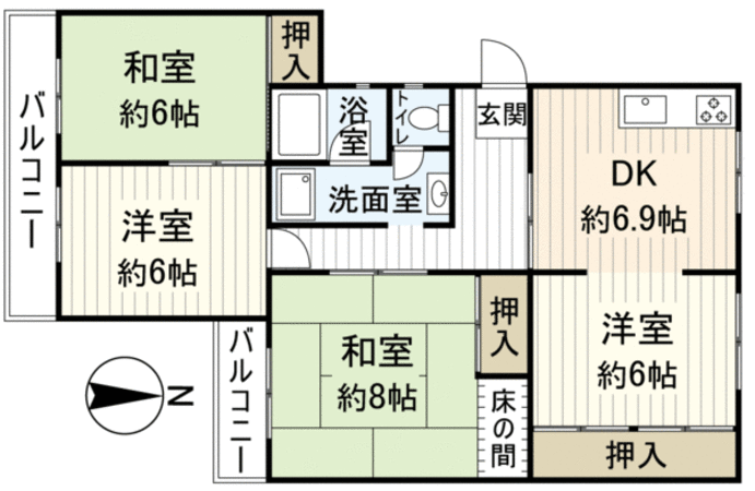 泉北赤坂台A住宅 14-2棟 間取り 泉北赤坂台A住宅 14-2棟 間取り