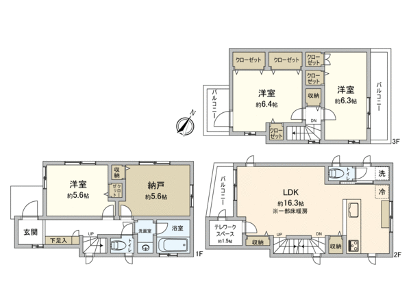 東京都北区岸町2丁目 新築戸建 2号棟 間取り 東京都北区岸町2丁目 新築戸建 2号棟 間取り