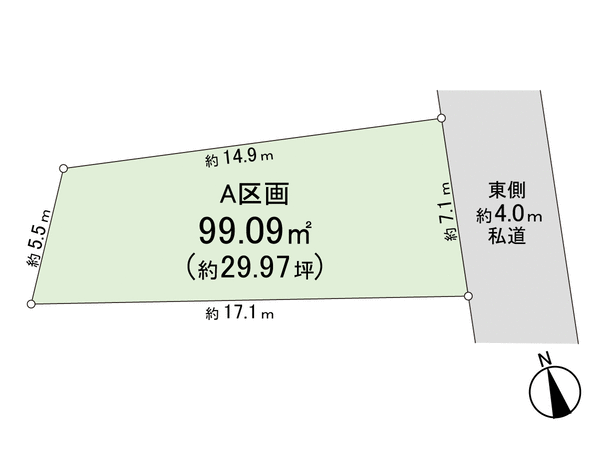 杉並区成田西2丁目 売地 A区画 地形図 杉並区成田西2丁目 売地 A区画 地形図