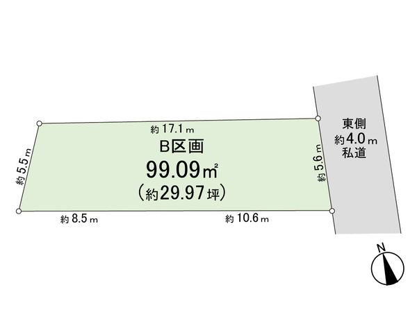 杉並区成田西2丁目 売地 B区画 地形図 杉並区成田西2丁目 売地 B区画 地形図