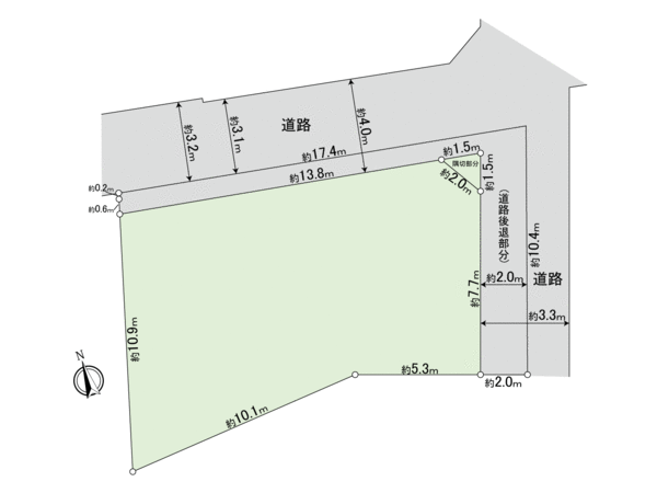 世田谷区北沢1丁目 古家付土地 地形図 世田谷区北沢1丁目 古家付土地 地形図