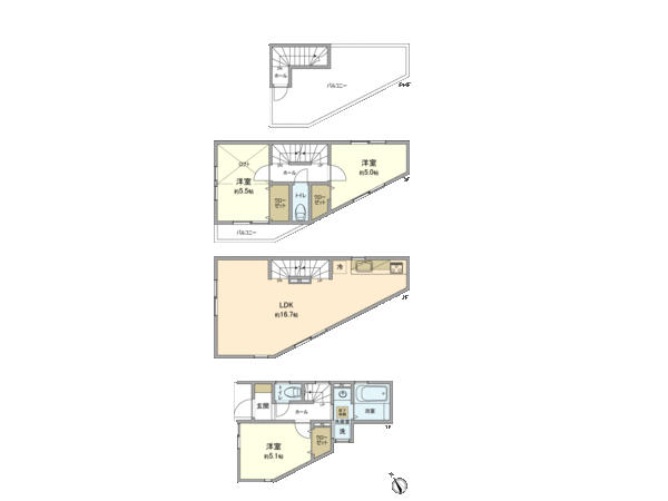 高津区下作延5丁目 新築戸建 1号棟 間取り 高津区下作延5丁目 新築戸建 1号棟 間取り