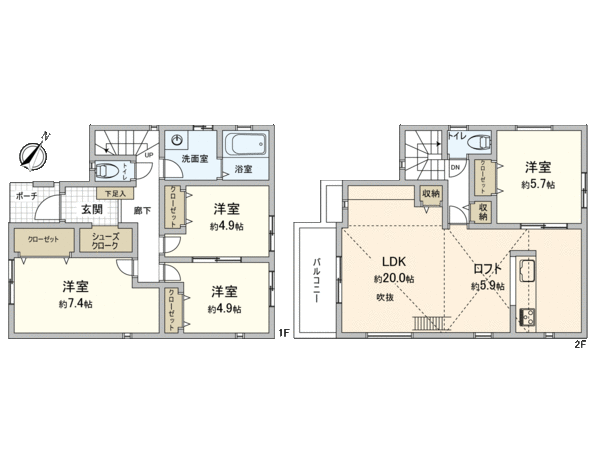横浜市港北区篠原西町 新築戸建 間取り 横浜市港北区篠原西町 新築戸建 間取り