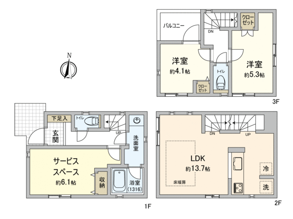 横浜市鶴見区駒岡3丁目 新築1号棟 間取り 横浜市鶴見区駒岡3丁目 新築1号棟 間取り