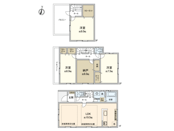FIORE武蔵中原 4号棟 間取り FIORE武蔵中原 4号棟 間取り