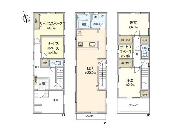 幸区古市場2丁目新築戸建3号棟 間取り 幸区古市場2丁目新築戸建3号棟 間取り