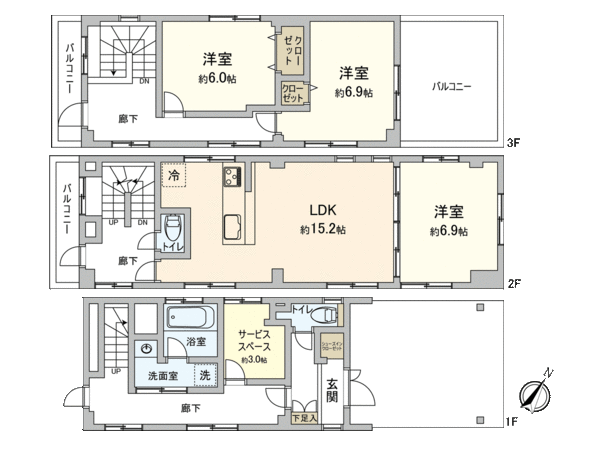 港北区綱島西4丁目(戸建) 間取り 港北区綱島西4丁目(戸建) 間取り