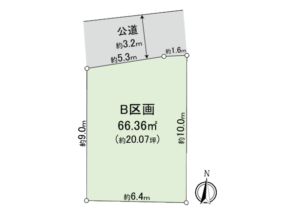 若林1丁目土地 B区画 地形図 若林1丁目土地 B区画 地形図
