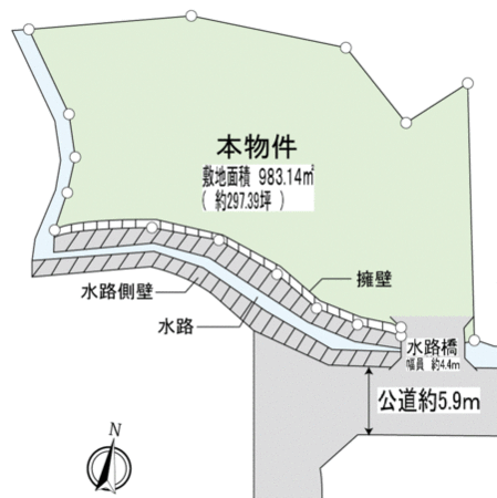 苦楽園五番町 土地 地形図 苦楽園五番町 土地 地形図