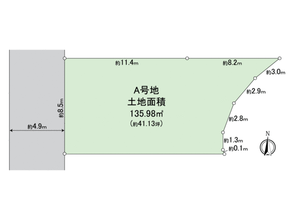 西宮市松園町土地 A号地 地形図 西宮市松園町土地 A号地 地形図